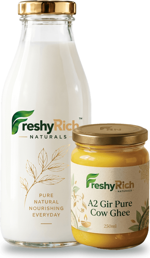 FreshyRich A2 Gir Cow Milk and A2 Gir Pure Cow Ghee